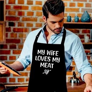 Grill Apron “My Wife Loves My Meat” Humorous Design